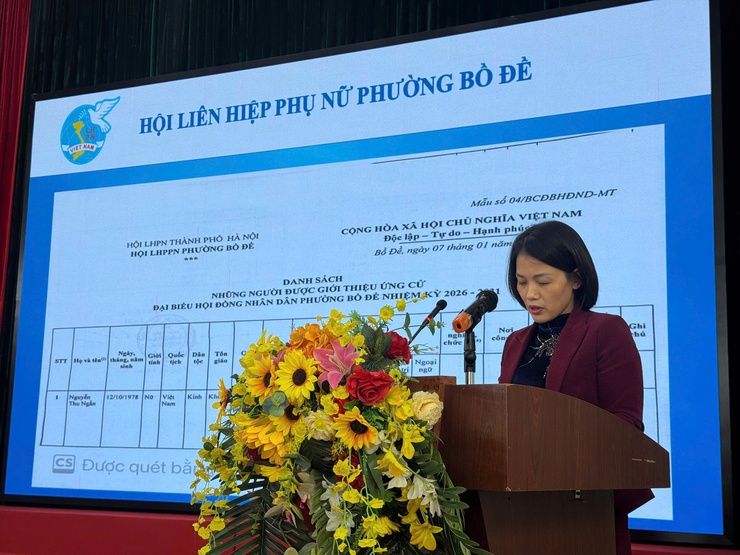 Hội Liên hiệp phụ nữ phường Bồ Đề tổ chức Hội nghị hiệp thương giới thiệu người tham gia ứng cử Hội đồng nhân dân phường nhiệm kỳ 2026 - 2031 - Ảnh 2.