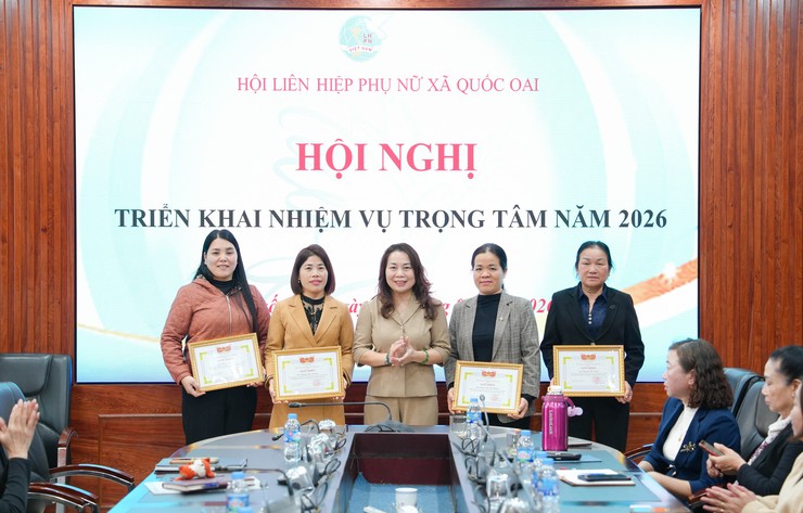 Ban Thường vụ Hội LHPN xã Quốc Oai tổ chức hội nghị triển khai nhiệm vụ công tác trọng tâm năm 2026- Ảnh 4.