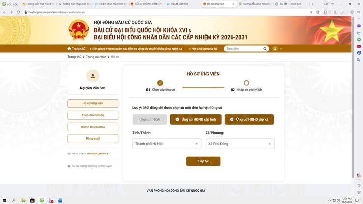 Hướng dẫn nộp hồ sơ và tích hợp thông tin đơn ứng cử, tiểu sử tóm tắt trên Cổng thông tin điện tử của Hội đồng bầu cử Quốc gia- Ảnh 5.