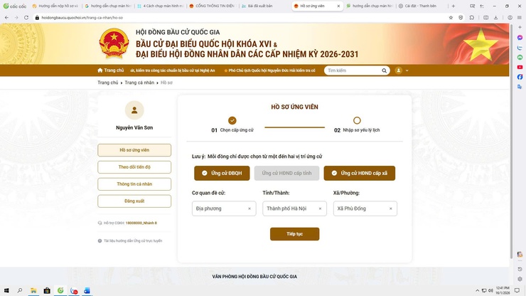Hướng dẫn nộp hồ sơ và tích hợp thông tin đơn ứng cử, tiểu sử tóm tắt trên Cổng thông tin điện tử của Hội đồng bầu cử Quốc gia- Ảnh 6.