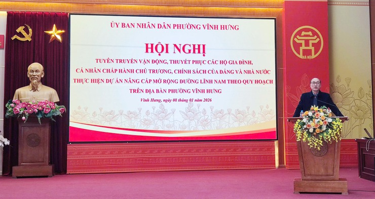 ĐẨY MẠNH TUYÊN TRUYỀN, VẬN ĐỘNG NHÂN DÂN THỰC HIỆN CÔNG TÁC GIẢI PHÓNG MẶT BẰNG DỰ ÁN NÂNG CẤP, MỞ RỘNG ĐƯỜNG LĨNH NAM THEO QUY HOẠCH TRÊN ĐỊA BÀN PHƯỜNG VĨNH HƯNG- Ảnh 1.