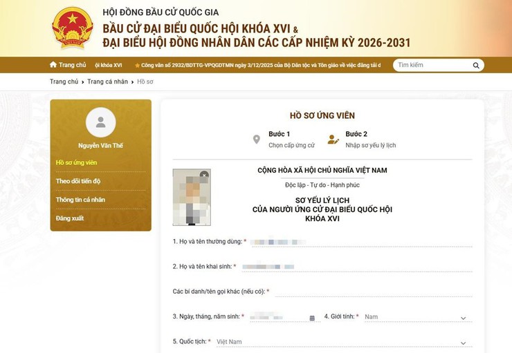 HƯỚNG DẪN NỘP HỒ SƠ VÀ TÍCH HỢP THÔNG TIN ĐƠN ỨNG CỬ, TIỂU SỬ TÓM TẮT TRÊN CỔNG THÔNG TIN ĐIỆN TỬ CỦA HỘI ĐỒNG BẦU CỬ QUỐC GIA- Ảnh 8.