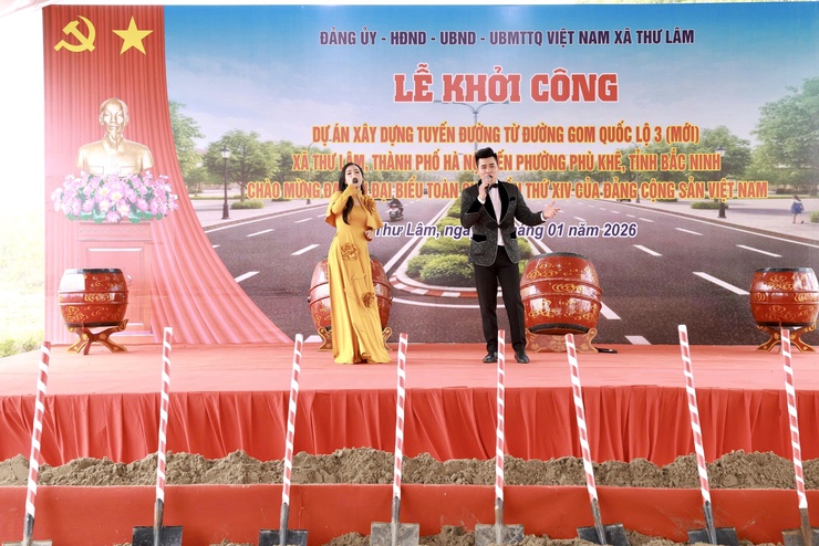 Lễ khởi công dự án xây dựng tuyến đường từ đường gom Quốc lộ 3 (mới) xã Thư Lâm đi phường Phù Khê, tỉnh Bắc Ninh- Ảnh 3.