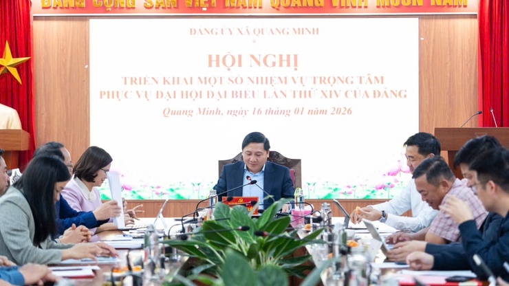 ĐẢNG ỦY XÃ QUANG MINH TỔ CHỨC HỘI NGHỊ CHỈ ĐẠO CÁC NHIỆM VỤ TRỌNG TÂM TRONG THỜI GIAN DIỄN RA ĐẠI HỘI ĐẢNG TOÀN QUỐC LẦN THỨ XIV- Ảnh 2.
