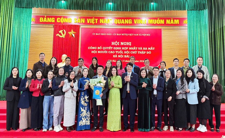 Công bố quyết định hợp nhất và ra mắt Hội Người cao tuổi, Hội Chữ thập đỏ xã Nội Bài- Ảnh 5.