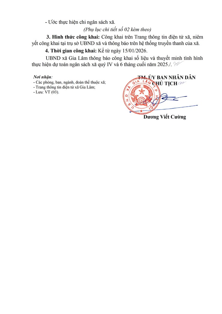 Thông báo Công khai số liệu và thuyết minh tình hình thực hiện dự toán ngân sách xã quý IV và 6 tháng cuối năm 2025- Ảnh 2.