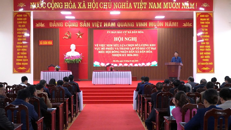 HỘI NGHỊ XEM XÉT, LỰA CHỌN KHU VỰC BỎ PHIẾU VÀ THÀNH LẬP TỔ BẦU CỬ PHỤC VỤ CUỘC BẦU CỬ ĐẠI BIỂU QUỐC HỘI KHÓA XVI VÀ ĐẠI BIỂU HĐND CÁC CẤP NHIỆM KỲ 2026 – 2031- Ảnh 1.