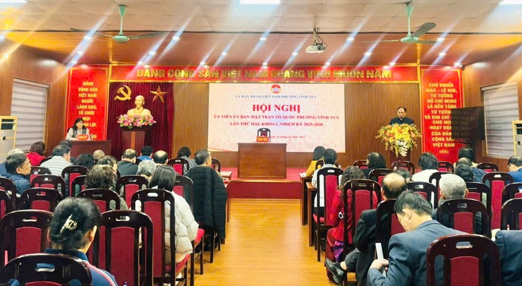 Ủy ban MTTQ Việt Nam phường Vĩnh Tuy tổ chức Hội nghị Ủy viên UBMTTQ phường Vĩnh Tuy lần thứ hai, khóa I, nhiệm kỳ 2025-2030- Ảnh 1.