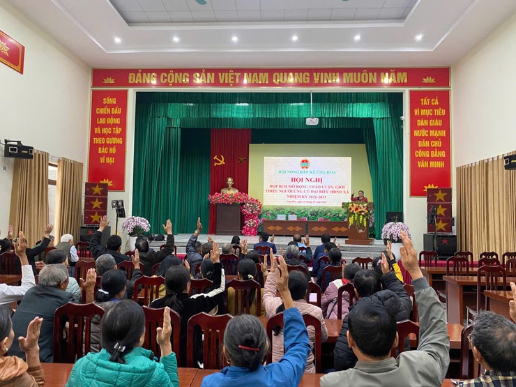 HỘI NÔNG DÂN XÃ ỨNG HÒA HỌP BAN CHẤP HÀNH MỞ RỘNG GIỚI THIỆU NGƯỜI ỨNG CỬ ĐẠI BIỂU HĐND XÃ KHÓA II.- Ảnh 1.