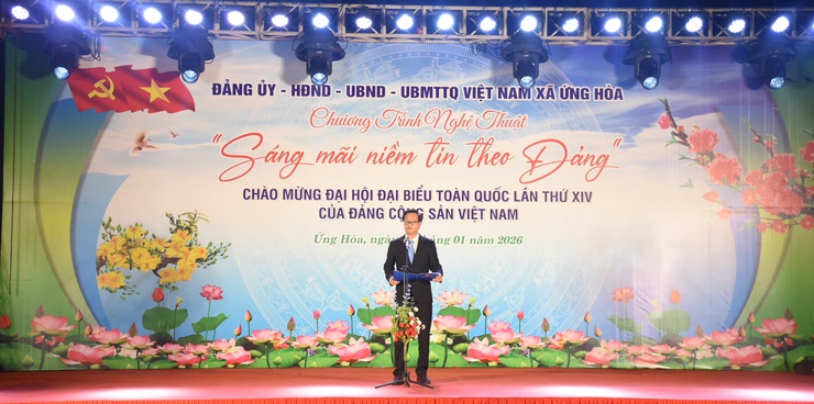 ỨNG HOÀ: SÔI NỔI CHƯƠNG TRÌNH VĂN NGHỆ "SÁNG MÃI NIỀM TIN THEO ĐẢNG".- Ảnh 2.