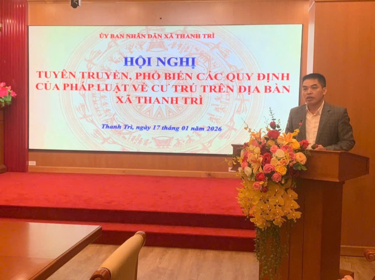 CÔNG AN XÃ THANH TRÌ: QUYẾT LIỆT, KỊP THỜI THAM MƯU CHÍNH QUYỀN CÔNG TÁC TUYÊN TRUYỀN, PHỔ BIẾN QUY ĐỊNH CỦA PHÁP LUẬT VỀ CƯ TRÚ TRÊN ĐỊA BÀN- Ảnh 1.