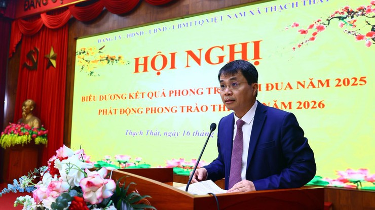 Đảng uỷ, HĐND, UBND, Uỷ ban MTTQ Việt Nam xã Thạch Thất tổng kết công tác thi đua, khen thưởng năm 2025; phát động phong trào thi đua năm 2026- Ảnh 1.