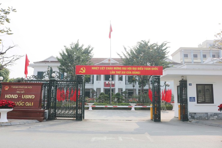 Xã Quốc Oai rực rỡ trang hoàng, sôi nổi thi đua chào mừng Đại hội đại biểu toàn quốc lần thứ XIV của Đảng- Ảnh 2.