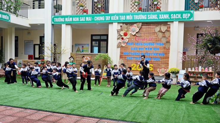 Trường Mầm non Sao Mai kiến tập chuyên đề “Phát triển chương trình giáo dục nhà trường đi sâu vào lĩnh vực giáo dục phát triển nhận thức”- Ảnh 2.