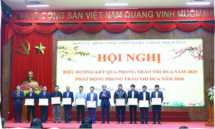 Đảng uỷ, HĐND, UBND, Uỷ ban MTTQ Việt Nam xã Thạch Thất tổng kết công tác thi đua, khen thưởng năm 2025; phát động phong trào thi đua năm 2026- Ảnh 6.