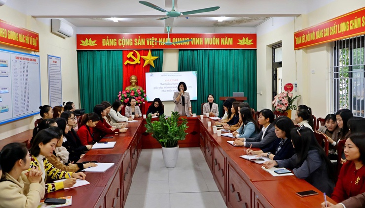 Trường Mầm non Sao Mai kiến tập chuyên đề “Phát triển chương trình giáo dục nhà trường đi sâu vào lĩnh vực giáo dục phát triển nhận thức”- Ảnh 3.