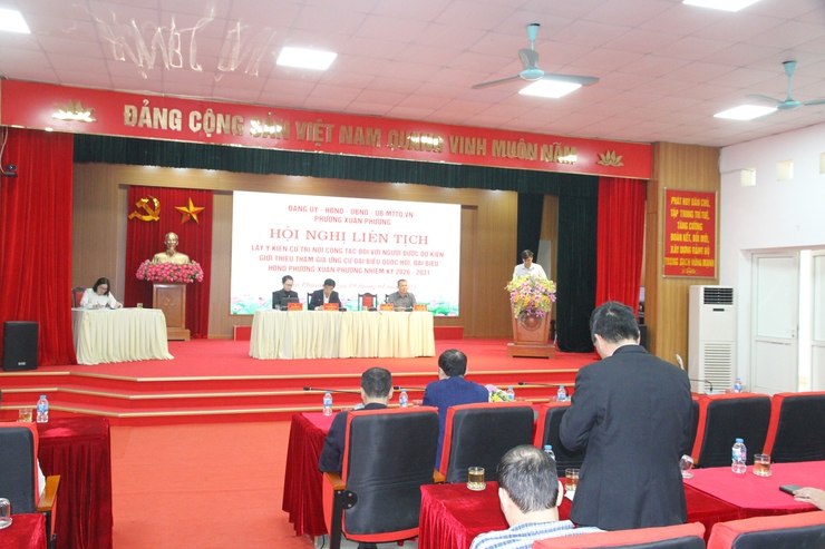 Phường Xuân Phương: Hội nghị liên tịch lấy ý kiến nhận xét của cán bộ nơi công tác đối với người dự kiến giới thiệu ứng cử đại biểu HĐND phường, nhiệm kỳ 2026 - 2031- Ảnh 6.
