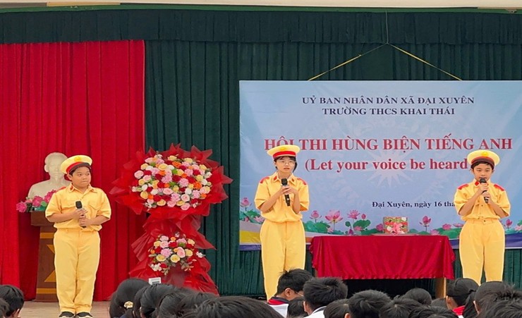 Trường THCS Khai Thái tổ chức cuộc thi Hùng biện Tiếng anh- Sân chơi bổ ích và sáng tạo - Ảnh 3.