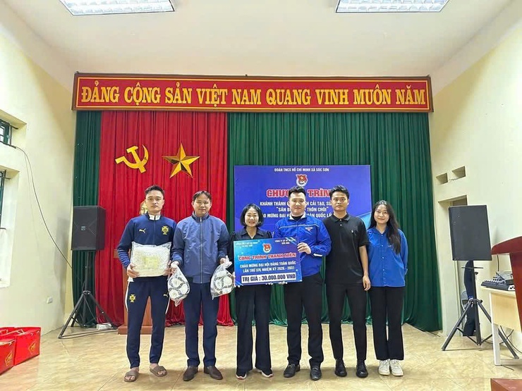 ĐOÀN THANH NIÊN XÃ SÓC SƠN KHÁNH THÀNH CÔNG TRÌNH CẢI TẠO, SỬA CHỮA "SÂN BÓNG ĐÁ – THÔN CHÔI" CHÀO MỪNG ĐẠI HỘI ĐẢNG TOÀN QUỐC LẦN THỨ XIV, NHIỆM KỲ 2026 – 2031- Ảnh 2.