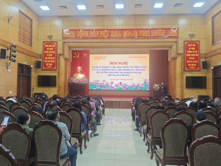 Phường Tây Hồ tổ chức tập huấn nghiệp vụ Tổng điều tra kinh tế năm 2026- Ảnh 1.