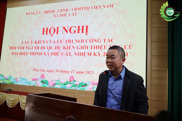 Xã Phú Cát tổ chức Hội nghị lấy ý kiến cử tri nơi công tác đối với người được dự kiến ứng cử đại biểu HĐND xã nhiệm kỳ 2026–2031- Ảnh 5.