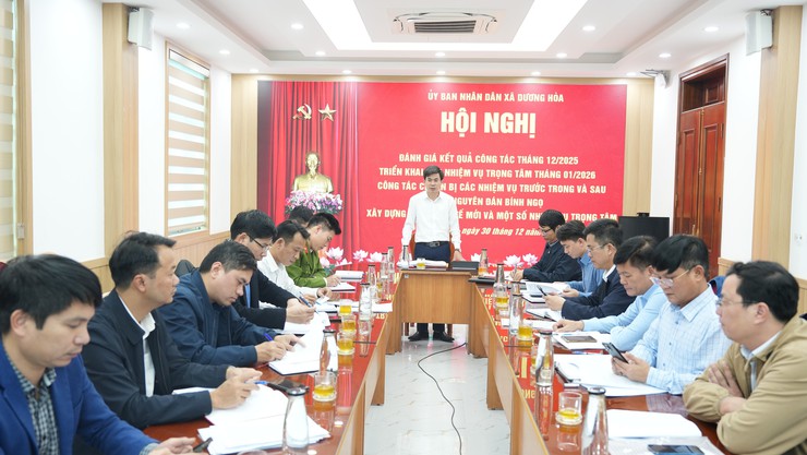 UBND xã triển khai các nhiệm vụ trọng tâm tháng 1/2026; công tác chuẩn bị các nhiệm vụ trọng tâm trước, trong và sau Tết Nguyên đán Bính Ngọ 2026 - Ảnh 1.