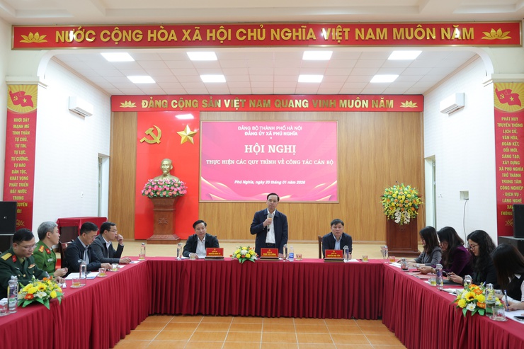 Đảng ủy xã Phú Nghĩa tổ chức hội nghị thực hiện các quy trình về công tác cán bộ- Ảnh 7.