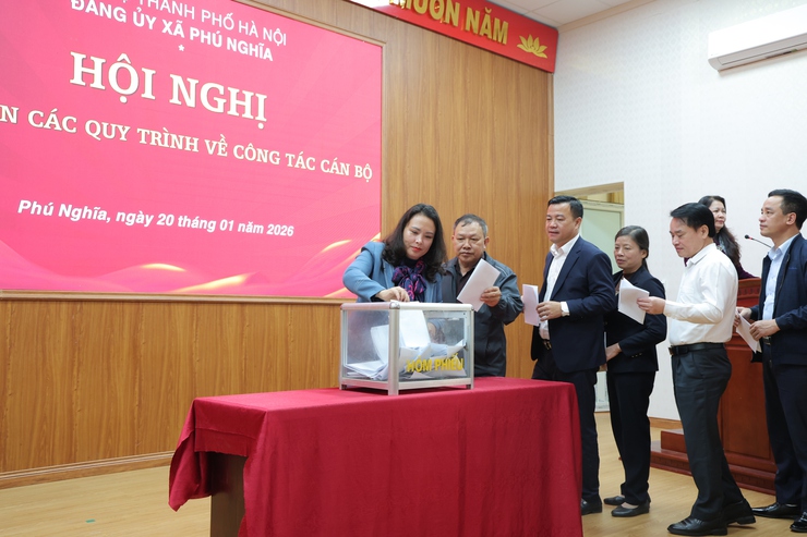 Đảng ủy xã Phú Nghĩa tổ chức hội nghị thực hiện các quy trình về công tác cán bộ- Ảnh 6.