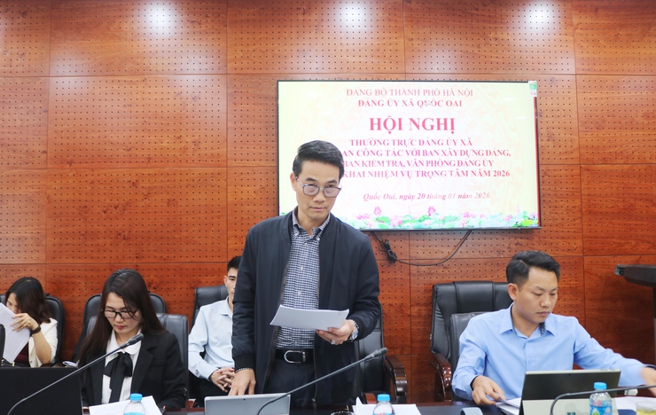 Thường trực Đảng ủy xã Quốc Oai Giao ban với các ban Đảng, thống nhất triển khai các nhiệm vụ trọng tâm năm 2026- Ảnh 3.