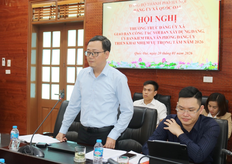 Thường trực Đảng ủy xã Quốc Oai Giao ban với các ban Đảng, thống nhất triển khai các nhiệm vụ trọng tâm năm 2026- Ảnh 4.