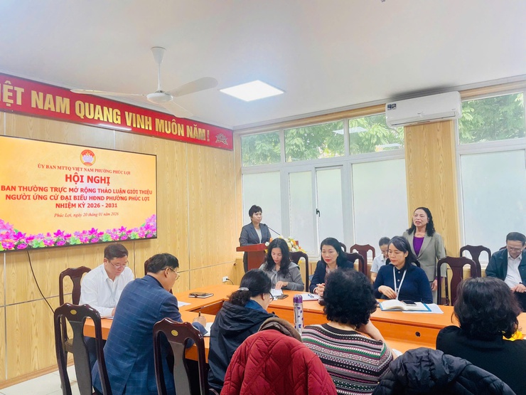Uỷ ban MTTQ Việt Nam phường Phúc Lợi tổ chức Hội nghị Ban thường trực mở rộng thảo luận, giới thiệu người ứng cử đại biểu HĐND phường, nhiệm kỳ 2026-2031 - Ảnh 2.