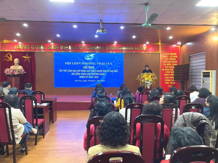 HỘI LIÊN HIỆP PHỤ NỮ PHƯỜNG VĨNH TUY TỔ CHỨC HỘI NGHỊ GIỚI THIỆU NGƯỜI ỨNG CỬ ĐẠI BIỂU HĐND PHƯỜNG KHÓA I- Ảnh 4.