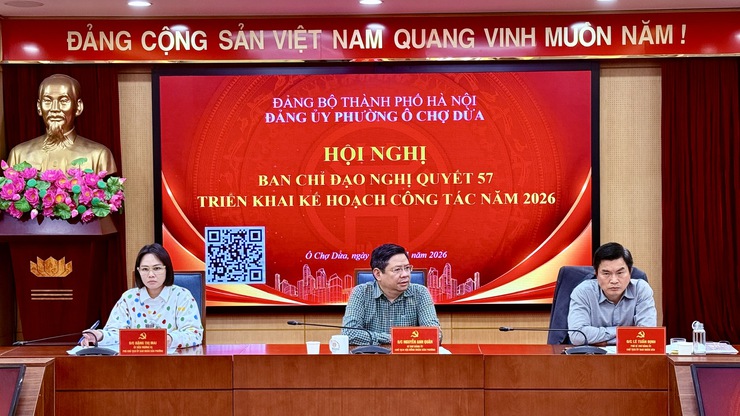 Đảng ủy phường Ô Chợ Dừa tổ chức hội nghị Ban chỉ đạo Nghị quyết số 57-NQ/TW triển khai kế hoạch công tác năm 2026- Ảnh 2.