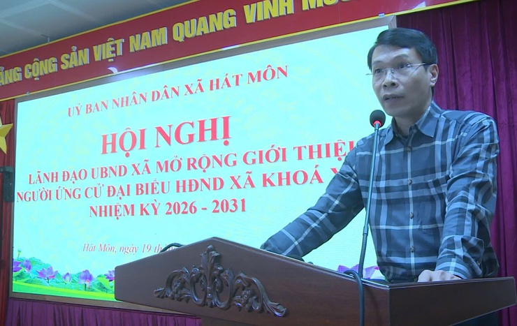 Hội nghị lãnh đạo UBND xã mở rộng giới thiệu người ứng cử đại biểu HĐND xã khóa XXIV, nhiệm kỳ 2026–2031- Ảnh 2.