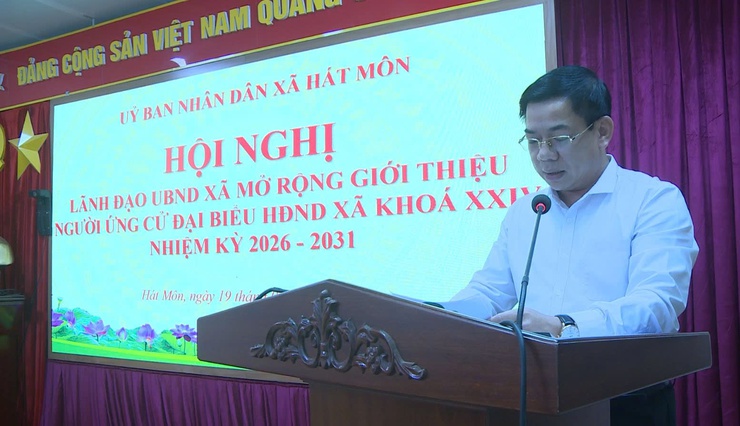 Hội nghị lãnh đạo UBND xã mở rộng giới thiệu người ứng cử đại biểu HĐND xã khóa XXIV, nhiệm kỳ 2026–2031- Ảnh 1.