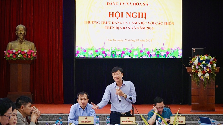 THƯỜNG TRỰC ĐẢNG ỦY XÃ LÀM VIỆC VỚI CÁC THÔN VỀ NHIỆM VỤ NĂM 2026- Ảnh 1.