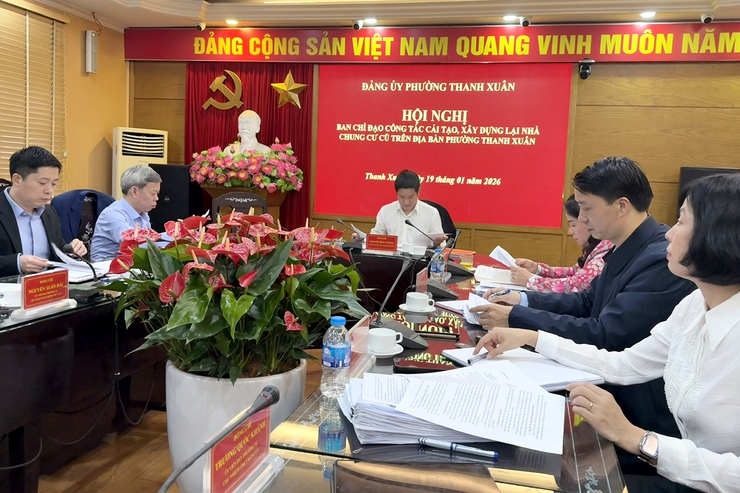 Ban Chỉ đạo Công tác cải tạo, xây dựng lại nhà chung cư cũ trên địa bàn phường Thanh Xuân tổ chức hội nghị triển khai nhiệm vụ năm 2026- Ảnh 1.