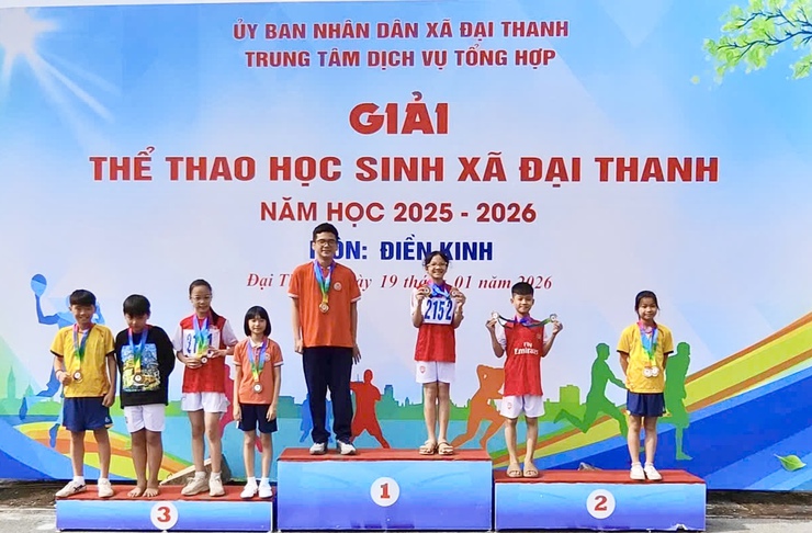 SÔI NỔI TRANH TÀI GIẢI ĐIỀN KINH HỌC SINH XÃ ĐẠI THANH NĂM HỌC 2025-2026- Ảnh 7.