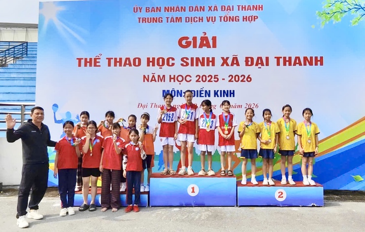 SÔI NỔI TRANH TÀI GIẢI ĐIỀN KINH HỌC SINH XÃ ĐẠI THANH NĂM HỌC 2025-2026- Ảnh 8.