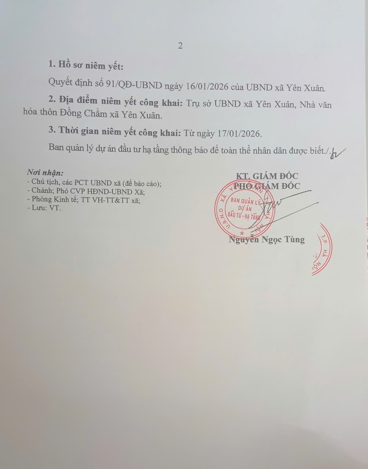 Thông báo: Niêm yết công khai Quyết định phê duyệt phương án chi tiết bồi thường, hỗ trợ và tái định cư đối với Công ty TNHH Đức Trung - Ảnh 2.