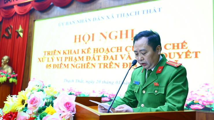 UBND xã Thạch Thất tổ chức hội nghị triển khai kế hoạch cưỡng chế xử lý vi phạm đất đai và giải quyết 05 điểm nghẽn - Ảnh 5.