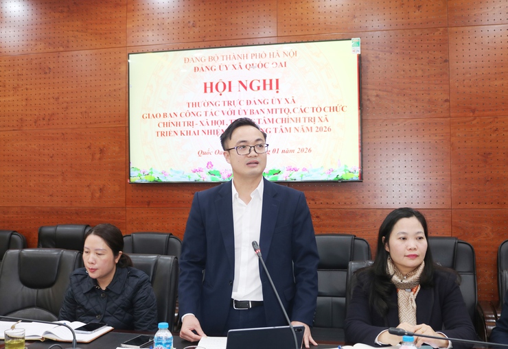 Thường trực đảng ủy xã Quốc Oai làm việc với MTTQ, các tổ chức chính trị – xã hội và Trung tâm Chính trị: từ định hướng đến hành động cụ thể- Ảnh 5.