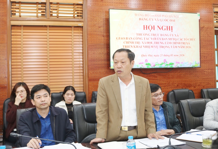 Thường trực đảng ủy xã Quốc Oai làm việc với MTTQ, các tổ chức chính trị – xã hội và Trung tâm Chính trị: từ định hướng đến hành động cụ thể- Ảnh 6.