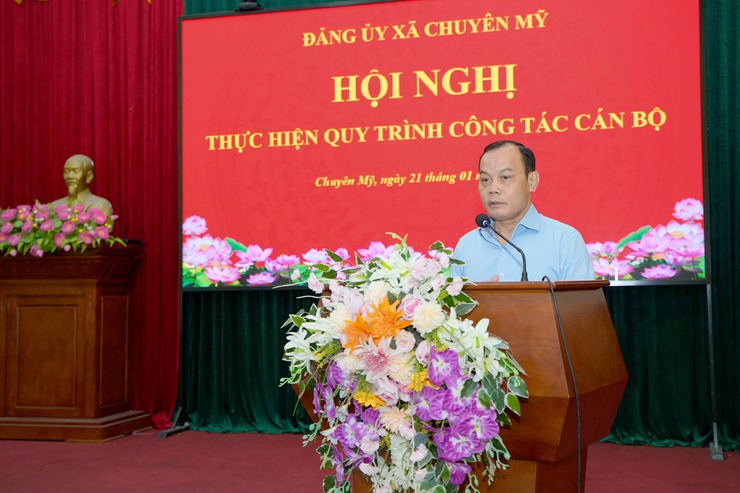 Đảng uỷ xã Chuyên Mỹ tổ chức Hội nghị thực hiện quy trình công tác cán bộ- Ảnh 1.