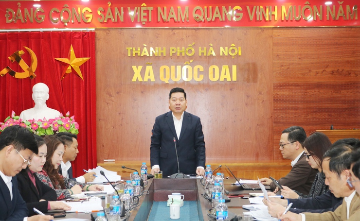 Thường trực đảng ủy xã Quốc Oai làm việc với MTTQ, các tổ chức chính trị – xã hội và Trung tâm Chính trị: từ định hướng đến hành động cụ thể- Ảnh 9.