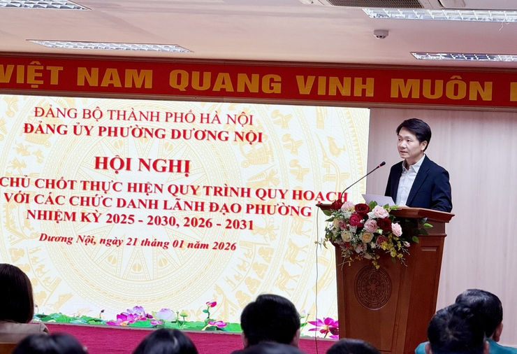 Đảng uỷ phường Dương Nội tổ chức Hội nghị cán bộ chủ chốt thực hiện quy trình công tác quy hoạch cán bộ nhiệm kỳ 2025-2030, 2026-2031- Ảnh 3.