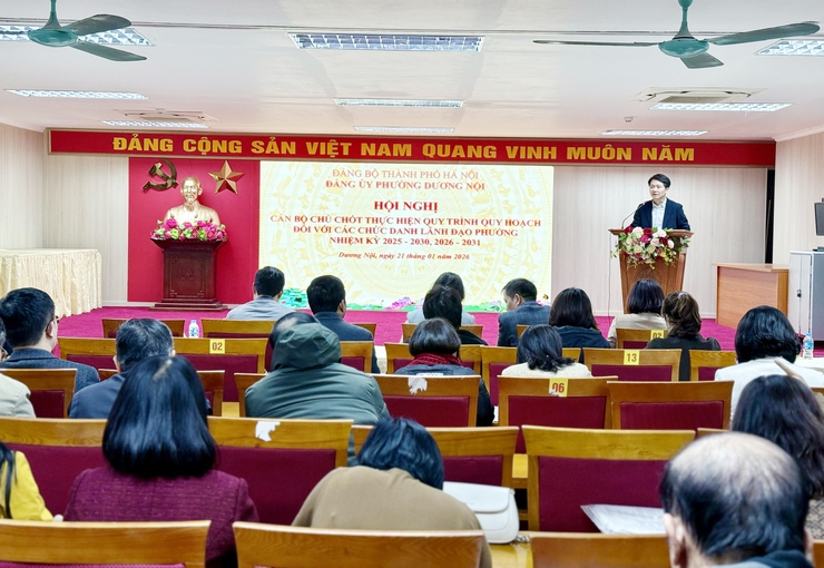 Đảng uỷ phường Dương Nội tổ chức Hội nghị cán bộ chủ chốt thực hiện quy trình công tác quy hoạch cán bộ nhiệm kỳ 2025-2030, 2026-2031- Ảnh 2.