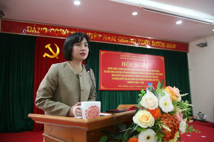 Đảng ủy phường Kiến Hưng tổ chức hội nghị triển khai Nghị quyết đại hội đảng bộ phường lần thứ I; Nghị quyết Đại hội đảng bộ thành phố Hà Nội lần thứ XVIII và các chương trình, đề án thực hiện nghị quyết- Ảnh 2.