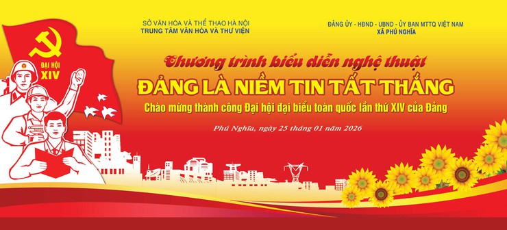 Xã Phú Nghĩa tổ chức Chương trình nghệ thuật “Đảng là niềm tin tất thắng” chào mừng thành công Đại hội đại biểu toàn quốc lần thứ XIV của Đảng- Ảnh 1.