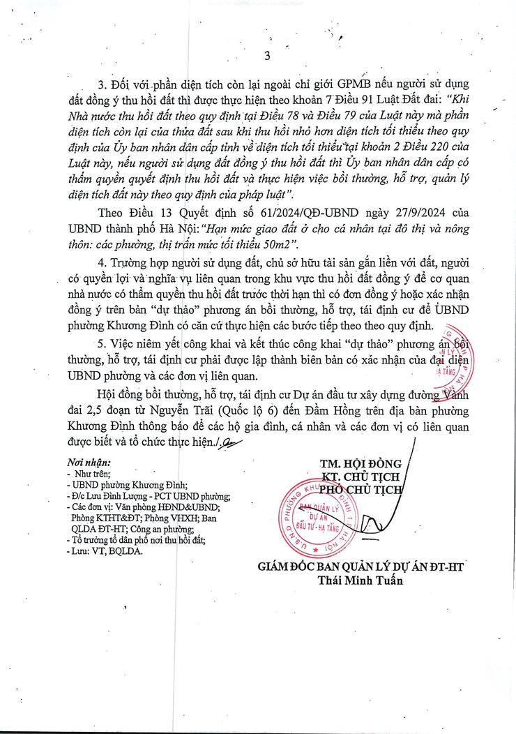Thông báo: Lấy ý kiến về dự thảo phương án bồi thường, hỗ trợ, tái định cư để thực hiện Dự án đầu tư xây dựng đường Vành đai 2,5- Ảnh 3.